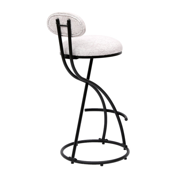 English Elm Round Floral Print Bar Stools Set of 2 - Black Metal Counter Seating, Padded Water-Resistant Cushions, Footrest, 27.95" Seat Height, Modern Durable Design W1757P268901