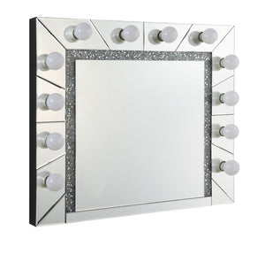 English Elm Noralie Hollywood Glam Wall Mirror with Faux Diamond Frame and Built in Light B2726P448750
