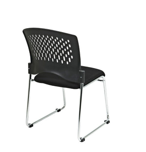 OSP Home Furnishings Visitor's Pro-line Ii Stacking Chair 2-pack with Chrome Sled Base for Office Spaces 8455C2-30