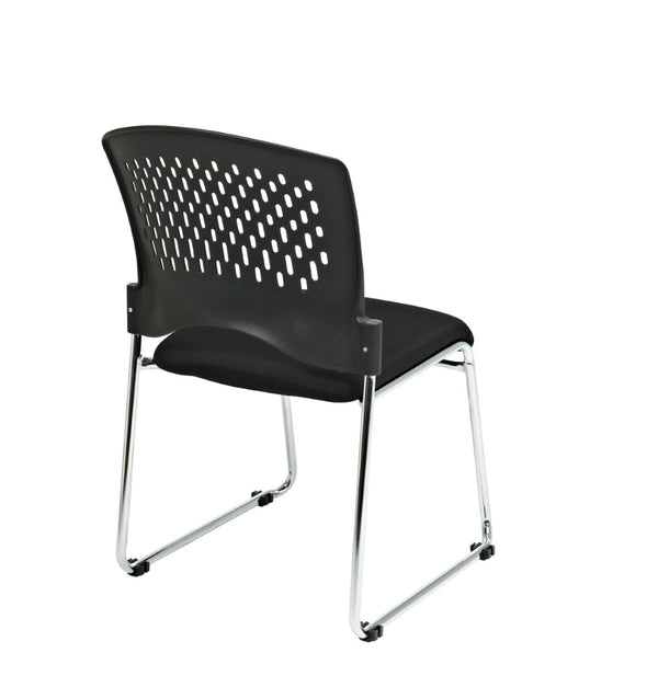 OSP Home Furnishings Visitor's Pro-line Ii Stacking Chair 2-pack with Chrome Sled Base for Office Spaces 8455C2-30
