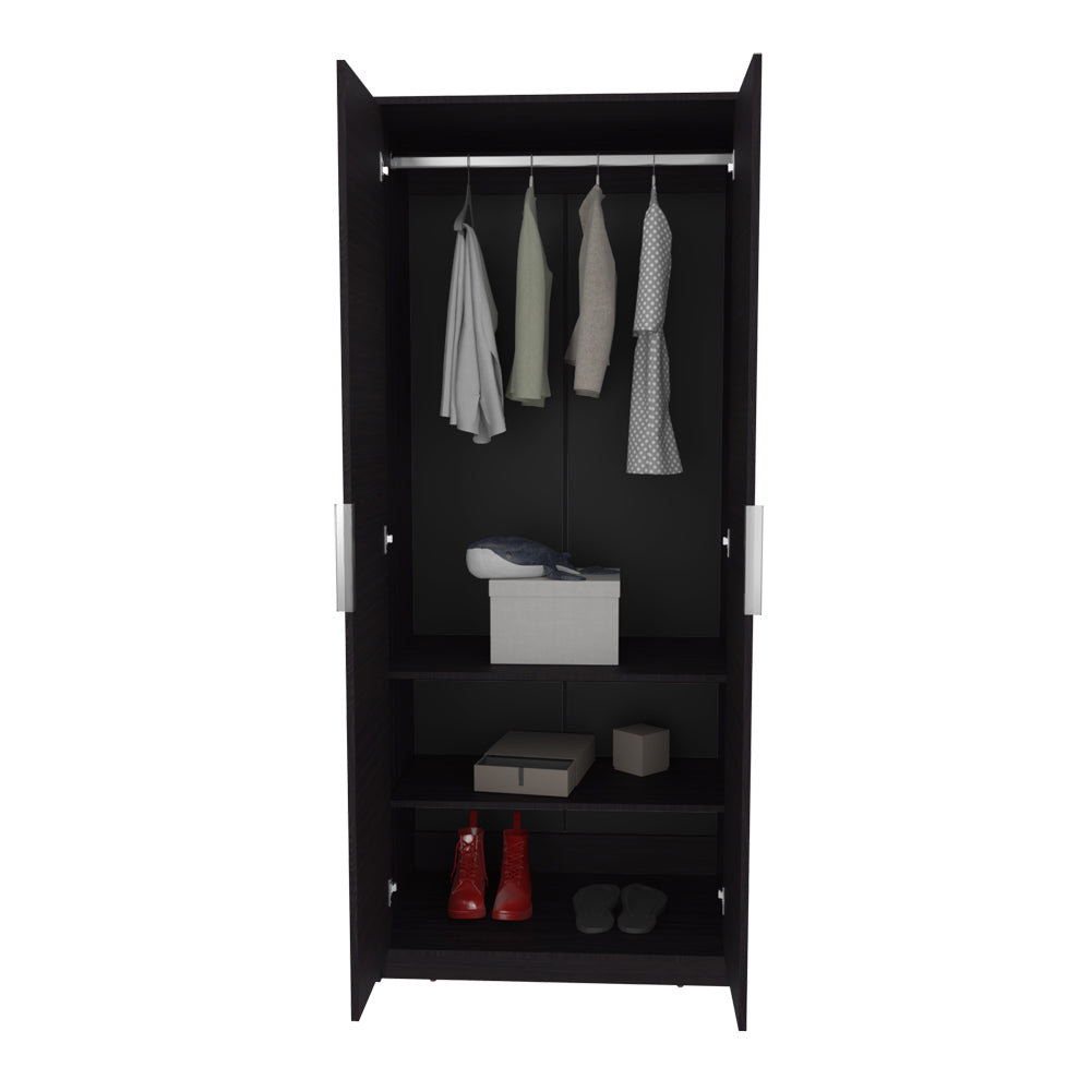 English Elm Trappe Eco Armoire Black – Sleek Engineered Wood Storage with Reinforced Frame, Customizable Shelves B092P315568