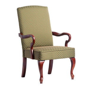 English Elm DeLaney Hardwood Gooseneck Arm Chair with Jacquard Diamond Fabric, High Back Comfort & Durable Build Green B050P229955