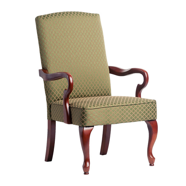 English Elm DeLaney Hardwood Gooseneck Arm Chair with Jacquard Diamond Fabric, High Back Comfort & Durable Build Green B050P229955
