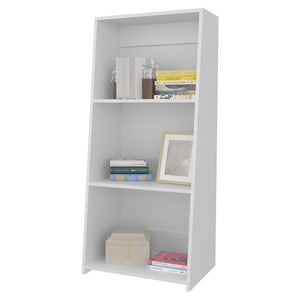 English Elm Anthem Three-Shelf Melamine Bookcase White — Spacious Open Shelves, Durable Modern Storage B128P244987