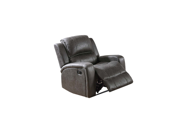 English Elm Single Modern Manual Recliner with Tight Square Arms, Horizontal & Vertical Tufting, Side Handle Comfort B089P240525