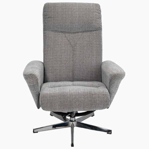 English Elm Swivel Faux Leather Manual Recliner with Ottoman Ergonomic Lounge Chair for Living Room W1622P460966