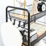 Homcom 5 Tier Utility Rolling Cart, Metal Storage Cart with Removable Baskets, Black