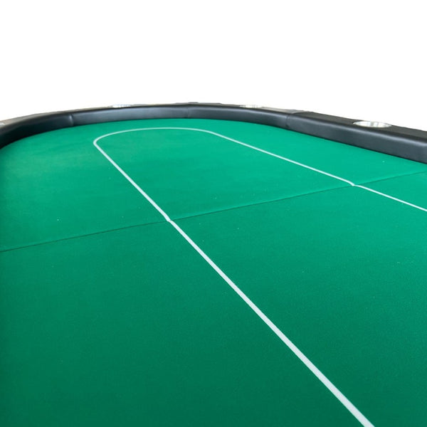 English Elm Ino Design 94 Inch Oval Felt Poker Table Seats Ten with Casters and Cup Holders Green W2748P321635