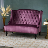 Christopher Knight Home® - Noble House - Leora Modern Glam Tufted Velvet Wingback Loveseat