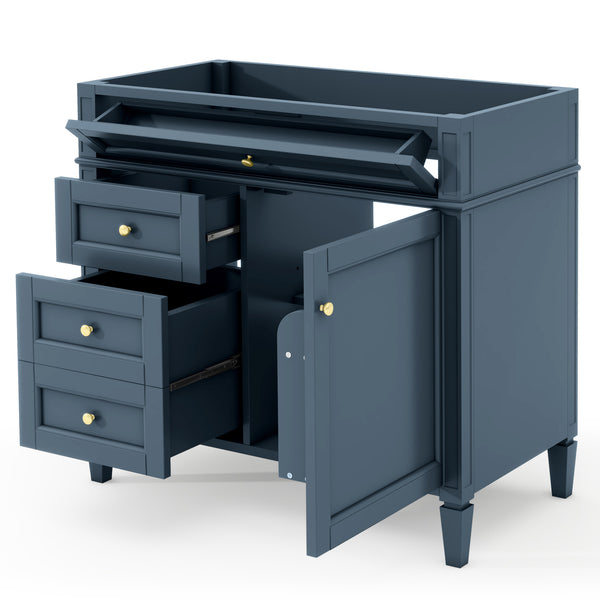 English Elm 36'' Modern Bathroom Vanity Cabinet With Solid Wood Frame, 2 Drawers, Tip-Out For Storage Needs N710P256582M