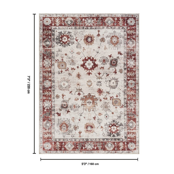 English Elm Oxford Traditional Pattern Low Pile Polyester Area Rug for Living Rooms and Entryways B186P428912