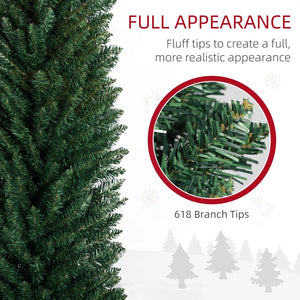 English Elm 7ft Matte Black Pencil Christmas Tree with 250 Warm Led Lights for Small Spaces T3971P400969