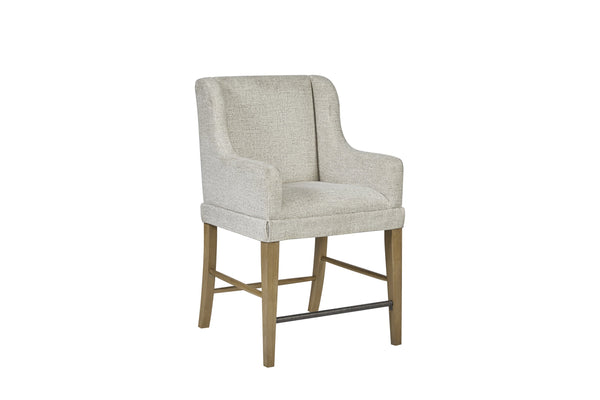 English Elm Upholstered Chair with Hickory Veneer Cashew Finish, Polyester Fabric Comfort, Stylish Backrest Light Tan 35.5 L x 26.25 W x 29 H B2699P383851