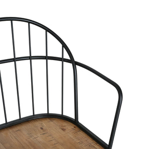 English Elm Christopher Knight Home® - Indoor Dining Chair Set of 2 — Light Birch Wooden Seat, Arched Back & Matte Black Metal Frame, 200lb N768P228001L