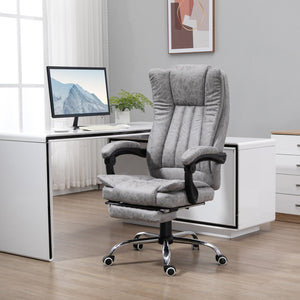 English Elm Vinsetto Heated Massage Office Chair with Recline & Footrest, High-Back Gray, 6 Motors, Timer W2225P173847