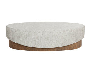 Sunpan Leda Coffee Table - Handcrafted Concrete Design With Marble Texture And Realistic Wood Base Finish Grey Concrete 111944