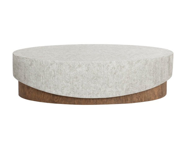 Sunpan Leda Coffee Table - Handcrafted Concrete Design With Marble Texture And Realistic Wood Base Finish Grey Concrete 111944