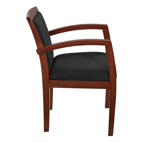 OSP Home Furnishings Sonoma Cherry Solid Hardwood Guest Chair with Classic Back for Dining or Reception Upholstered SON79CHY-3
