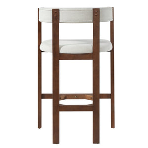 English Elm Bar Stools Set of 2 Rubberwood Barrel Back Counter Height Kitchen Island Seating Beige N771P375076D