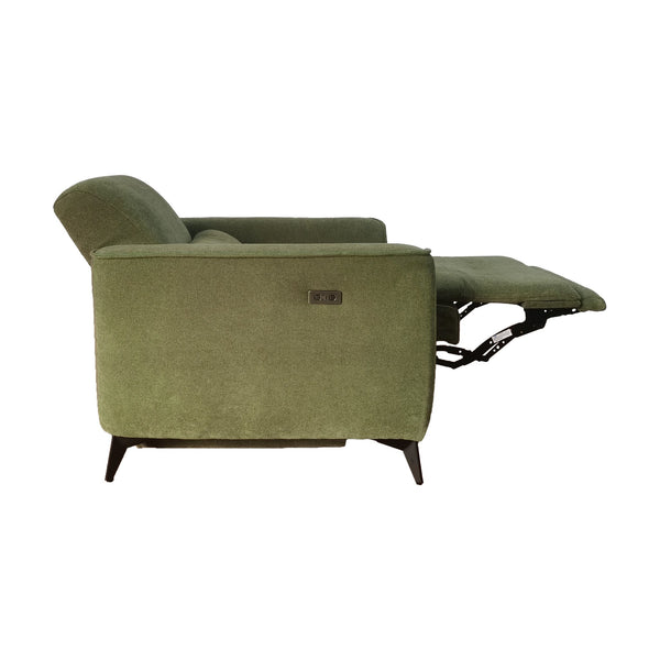 JLA Home Chapel Hill - Power Recliner Chapel Hill Madison with USB & Type-C Charging, Plush Fabric, Low-Track Arms, Motorized Comfort Green CH103-0006