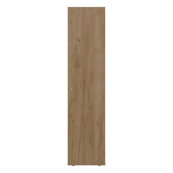 English Elm Violet Freestanding Wardrobe with Four Shelves Beige Wood Tone Bedroom Storage B092P474494