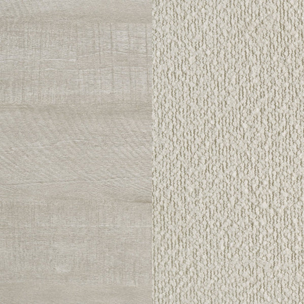 English Elm Strout Queen Panel Bed Bouclé Headboard Whitewashed Veneer Floating Rustic Frame B062S01771
