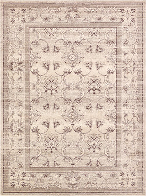 Unique Loom La Jolla Botanica Machine Made Floral Rug Ivory, Beige/Ivory/Light Brown 7' 10" x 11' 0"