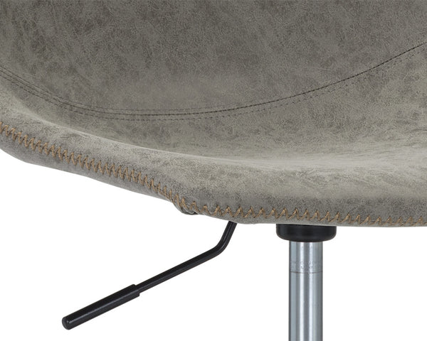 Sunpan Cal Office Chair - Stylish Mid-Century Design with Adjustable Height and Smooth Mobility for Comfort Antique Grey