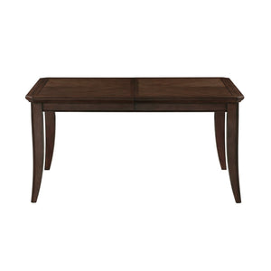 English Elm Traditional Cherry Finish Extendable Dining Table with Dark Walnut Inlay Seats Eight B011P450615