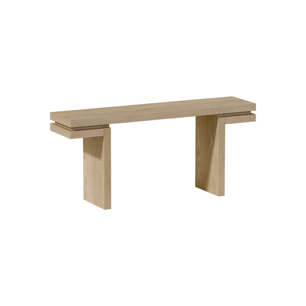 English Elm 66" Extra Wide Real Wood Veneered Console Table with Massive Surface and Open Storage for Home Oak W1435P312700