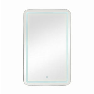 English Elm Rectangle LED Medicine Cabinet Mirror with Soft Touch Light, Magnetic Accessories, Tempered Shelves, Wall-Mounted Storage Silver W688P210793