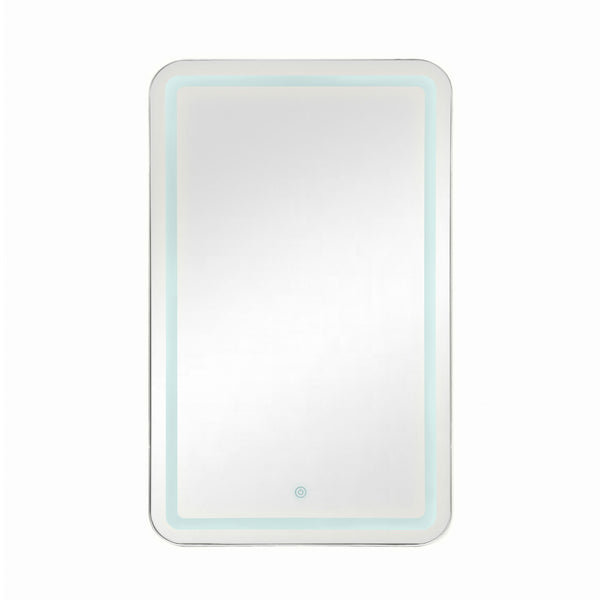 English Elm Rectangle LED Medicine Cabinet Mirror with Soft Touch Light, Magnetic Accessories, Tempered Shelves, Wall-Mounted Storage Silver W688P210793
