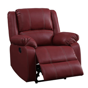 English Elm Zuriel Red PU Leather Motion Rocker Recliner with Pocket Coil Seat, 135° Manual Recline, Ergonomic Comfort B2726P285314