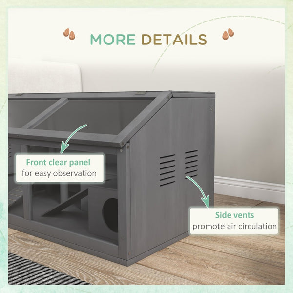 English Elm Pawhut Wooden Hamster Cage With Suspension Bridge & Ladders - Cozy Small Animal Habitat, 33.5" X 18" W2225P200728-GIGA