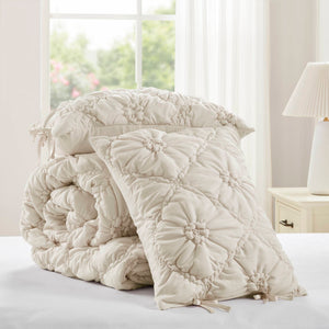 English Elm 3PCS Plush Microfiber Full/Queen Comforter Set with Hypoallergenic Poly Fill and Soft Shams Ivory 16.93 L x 12.99 W x 6.69 H B035P366532