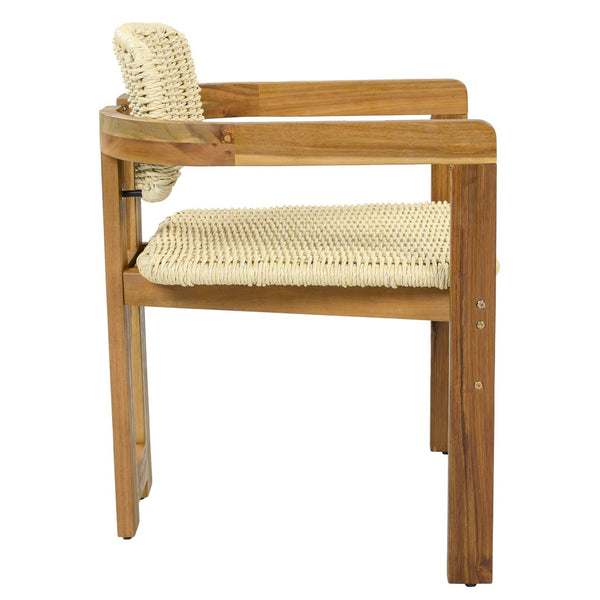 English Elm Outdoor Acacia and Rattan Armchair Set Two Ergonomic Seats for Patio Garden N719P431083N