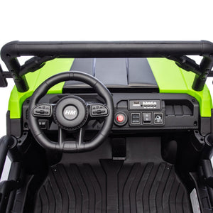 English Elm 24v Two Seat Kids Electric Dump Truck Six Wheel 4wd Utv with Parental Remote Green W1578P268992