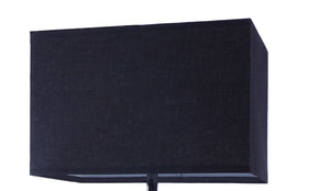 English Elm Modern Glass Bubble Column Table Lamp with Rectangular Shade, Ambient LED Glow and USB Port Black 21.85 L x 10.24 W x 17.52 H B2741P290783