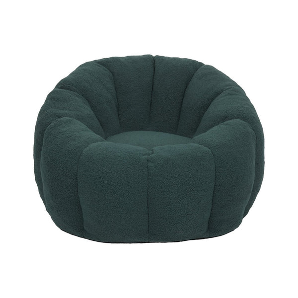 English Elm Bean Bag Lounge Chair Faux Fur Memory Foam Armrests Ergonomic Seat for Adults Green W2200P239874