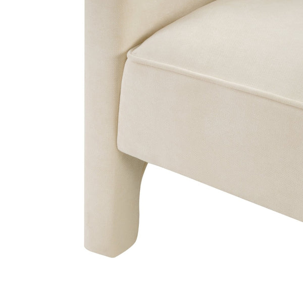 English Elm Modern Barrel Accent Chair Chenille Upholstered Wraparound Armchair for Any Room Beige N763P336531A