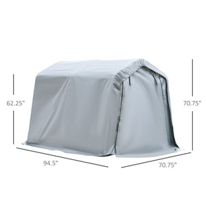 English Elm Outsunny Portable Galvanized Steel Carport with Uv Shield Pe Cover for Bikes and Tools W2225P200751