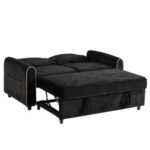 English Elm Swivel Barrel Accent Chair Chenille Tufted Round Club Seat for Living Room Lounge Black N719S002330B