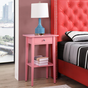 English Elm Charming Pink Nightstand - Stylish Contemporary Bedside Table With Storage For Modern Spaces B078112073