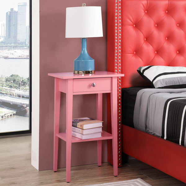 English Elm Charming Pink Nightstand - Stylish Contemporary Bedside Table With Storage For Modern Spaces B078112073
