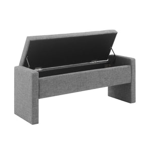 English Elm Modern Upholstered Bed End Bench with Hidden Storage, Linen Seat, Foam Comfort, Multiuse Accent Piece DARK GREY W2671P222552