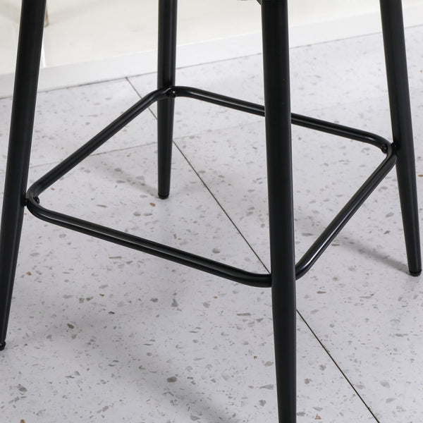 English Elm Counter Upholstered Swivel Bar Stools Set of 2 — Mid-Century Modern Comfort, 360° Rotation, Durable Metal Legs Blue W2200P233484