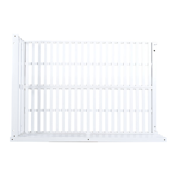 English Elm TOPMAX Acacia Wood Porch Swing Bed with 96" Hemp Ropes, Open-Side Minimalist Patio Lounger, 350lb Capacity White N717P265860K