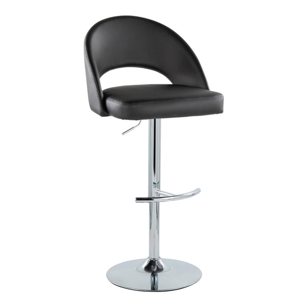 English Elm Adjustable Swivel Barstools Set of 2 Fabric Seat Black Metal Base Kitchen Counter Black B202S02011