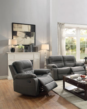 English Elm Modern Slate Blue Leatherette Loveseat Recliner Set with Pillow Arms Living Room B011S02407