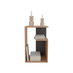 English Elm Side Table Sallis — Compact Engineered Wood Accent Table with Open Shelf, Portable Space-Saving Design Beige B092P309177